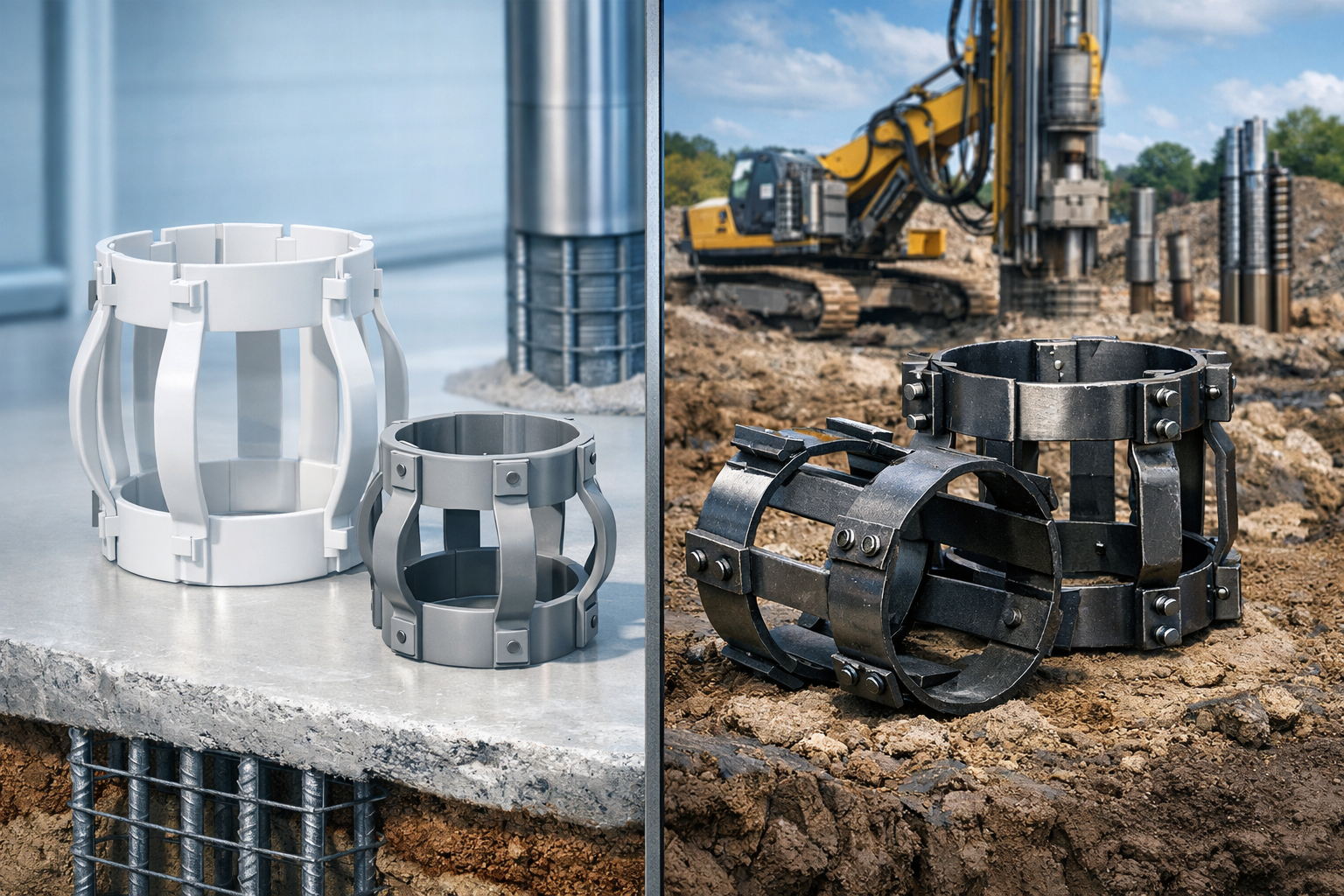 Thread Centralizers Rigid PVC vs Steel Centralizers for Micropiles: Full Comparison